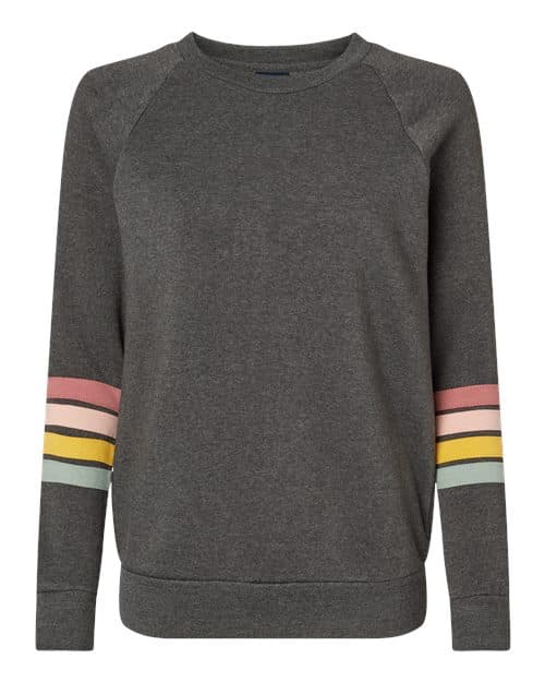 MV Sport Women's Striped Sleeves Crewneck Sweatshirt thumbnail 3