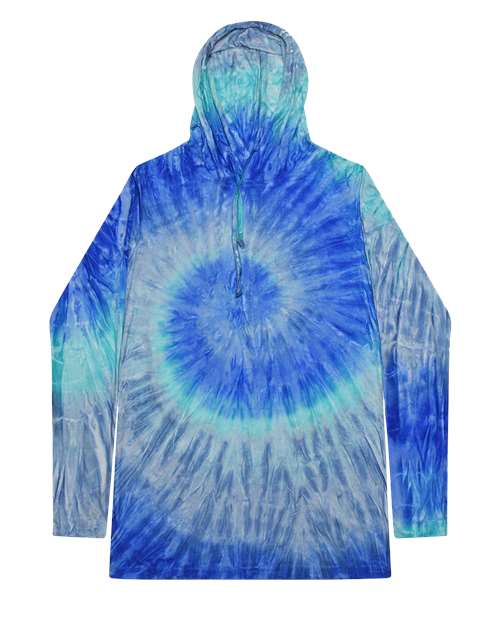 Colortone Unisex Tie-Dyed Hooded Long Sleeve T-Shirt thumbnail 2