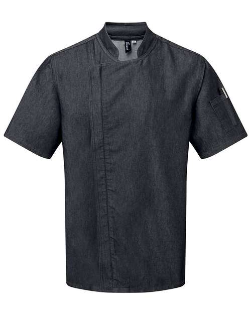 Artisan Collection by Reprime Unisex Zip-Close Short Sleeve Chef's Coat thumbnail 3