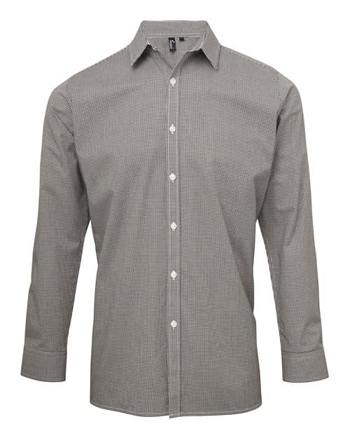 Artisan Collection by Reprime Men's Microcheck Gingham Cotton Shirt thumbnail 3