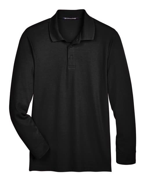 Devon & Jones Men's CrownLux Performance® Plaited Long Sleeve Polo thumbnail 3