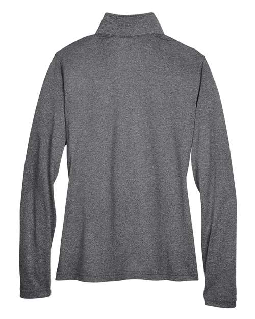 UltraClub Women's Cool & Dry Heathered Performance Quarter-Zip Pullover thumbnail 4