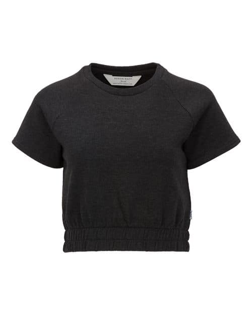 Boxercraft Women's French Terry Short Sleeve Cropped Crewneck Sweatshirt thumbnail 3