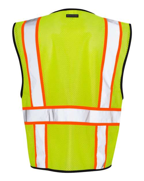 Kishigo Unisex Economy Contrasting Vest with Zippered Front thumbnail 3