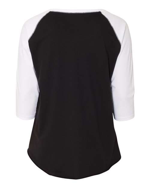 LAT Women's Curvy Collection Baseball Three-Quarter Sleeve Tee thumbnail 3