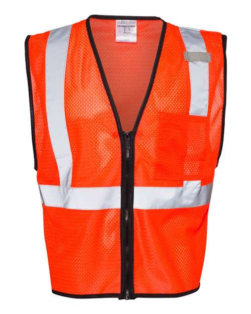 Kishigo Unisex Single Pocket Zipper Mesh Class 2 Vest thumbnail 2
