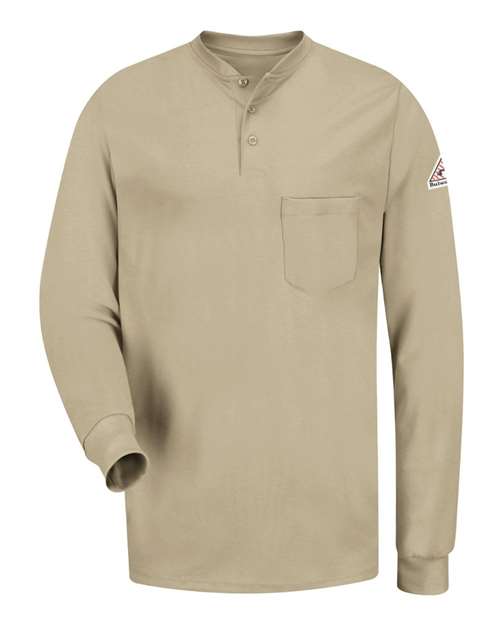 Bulwark Men's Tall Long Sleeve Tagless Henley Shirt thumbnail 2
