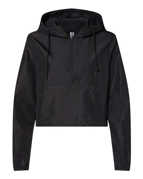 Independent Trading Co. Women's Lightweight Quarter-Zip Pullover Crop Windbreaker thumbnail 3