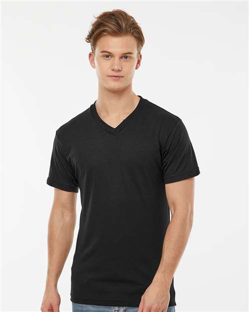 Tultex Men's Poly-Rich V-Neck T-Shirt thumbnail 2