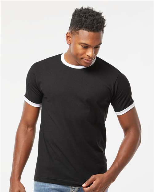 Tultex Unisex Fine Jersey Ringer T-Shirt thumbnail 2