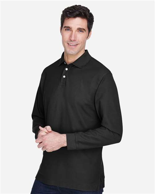 Devon & Jones Men's Pima Piqué Long Sleeve Polo thumbnail 6