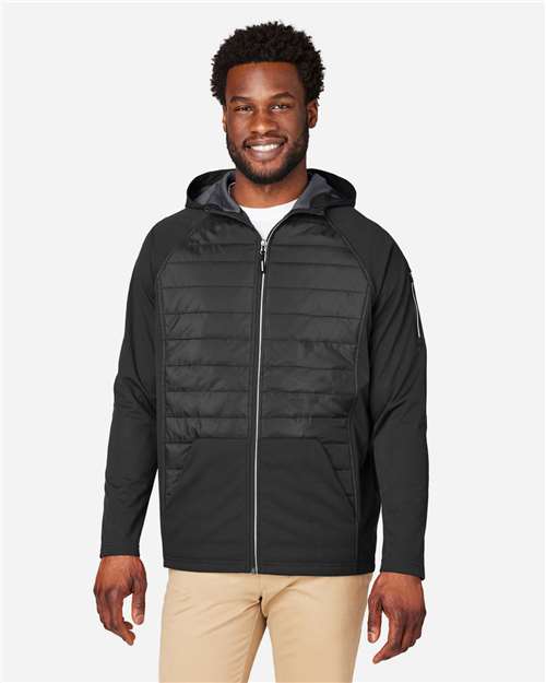 CORE365 Unisex Techno Lite Hybrid Hooded Jacket thumbnail 2