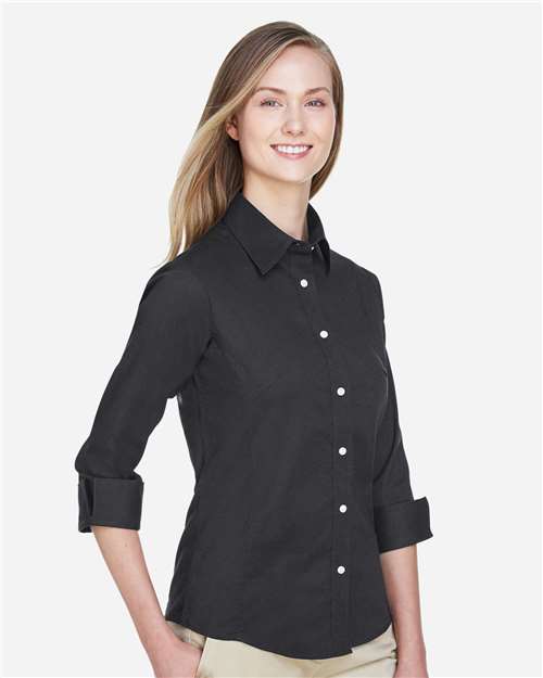 Devon & Jones Women's Perfect Fit™ Three-Quarter Sleeve Stretch Poplin Dress Shirt thumbnail 6