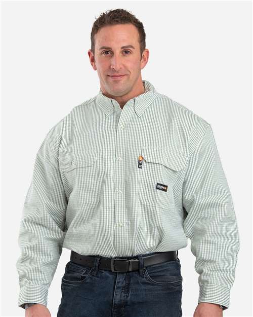 Berne Apparel Men's Flame-Resistant Down Plaid Work Shirt thumbnail 2