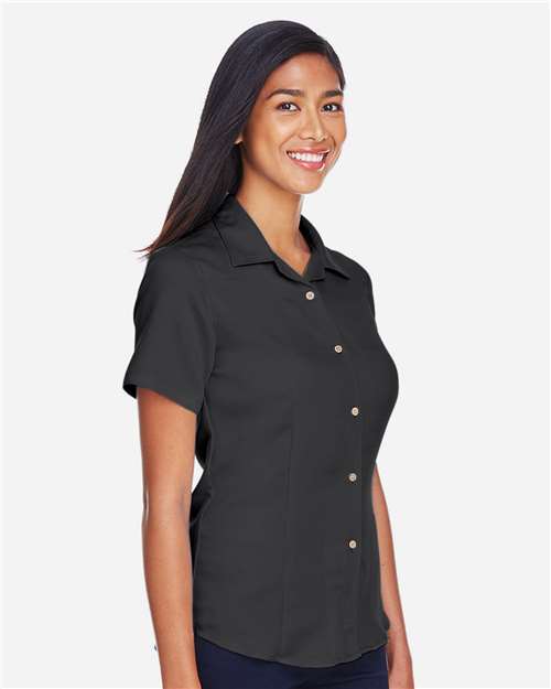 Harriton Women's Bahama Cord Camp Shirt thumbnail 6