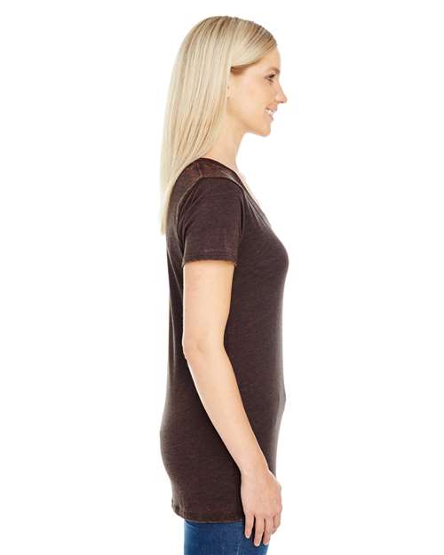 Threadfast Apparel Women's Cross Dye V-Neck T-Shirt thumbnail 3