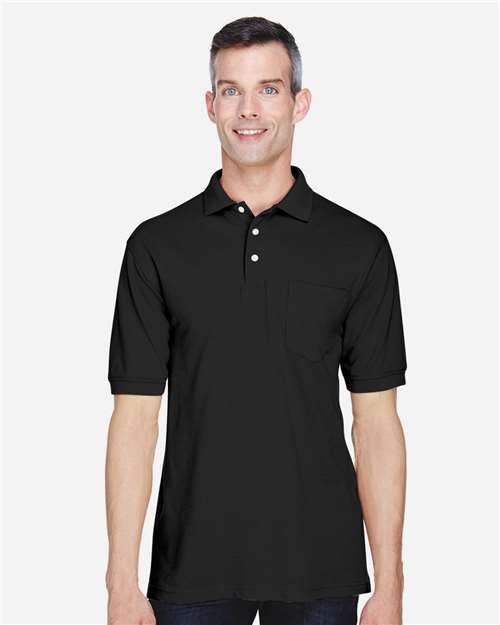 Harriton Men's Easy Blend™ Polo with Pocket thumbnail 2