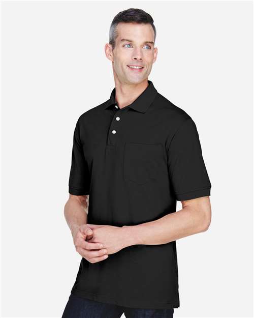 Harriton Men's Easy Blend™ Polo with Pocket thumbnail 6