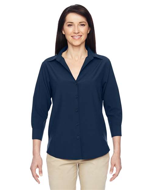 Harriton Women's Paradise Three-Quarter Pullover Sleeve Performance Shirt thumbnail 2