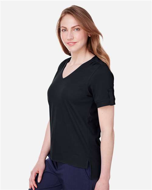 Devon & Jones Women's CrownLux Performance® Plaited Rolled Sleeve Shirt thumbnail 6