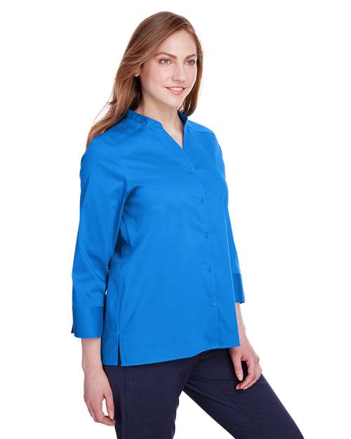 Devon & Jones Women's Crown Collection® Stretch Broadcloth Three-Quarter Sleeve Blouse thumbnail 6
