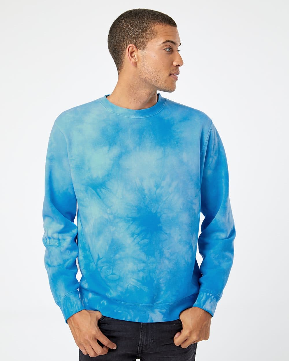 Independent Trading Co. Unisex Midweight Tie-Dyed Crewneck Sweatshirt