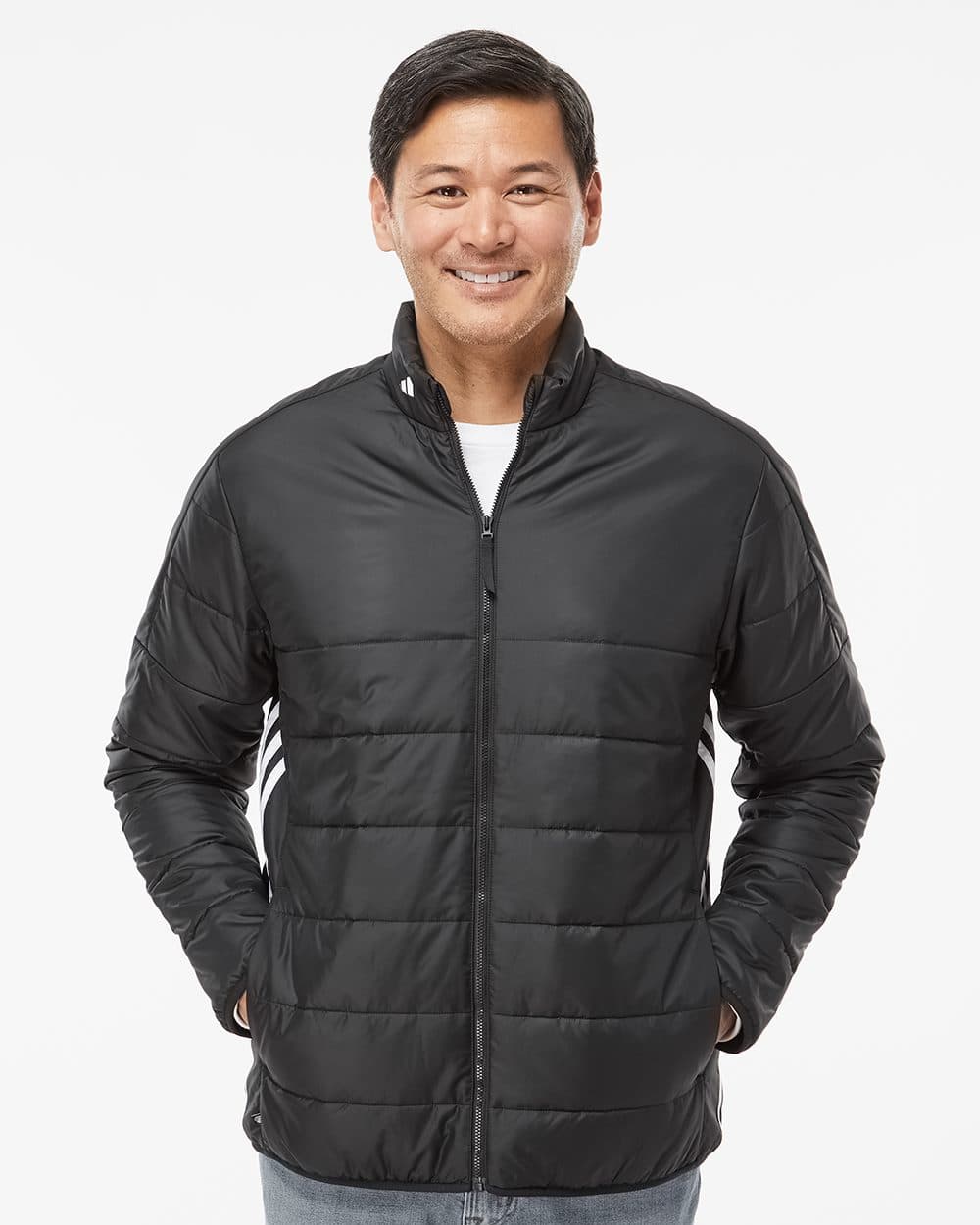 Adidas Men's 3-Stripes Puffer Full-Zip Jacket