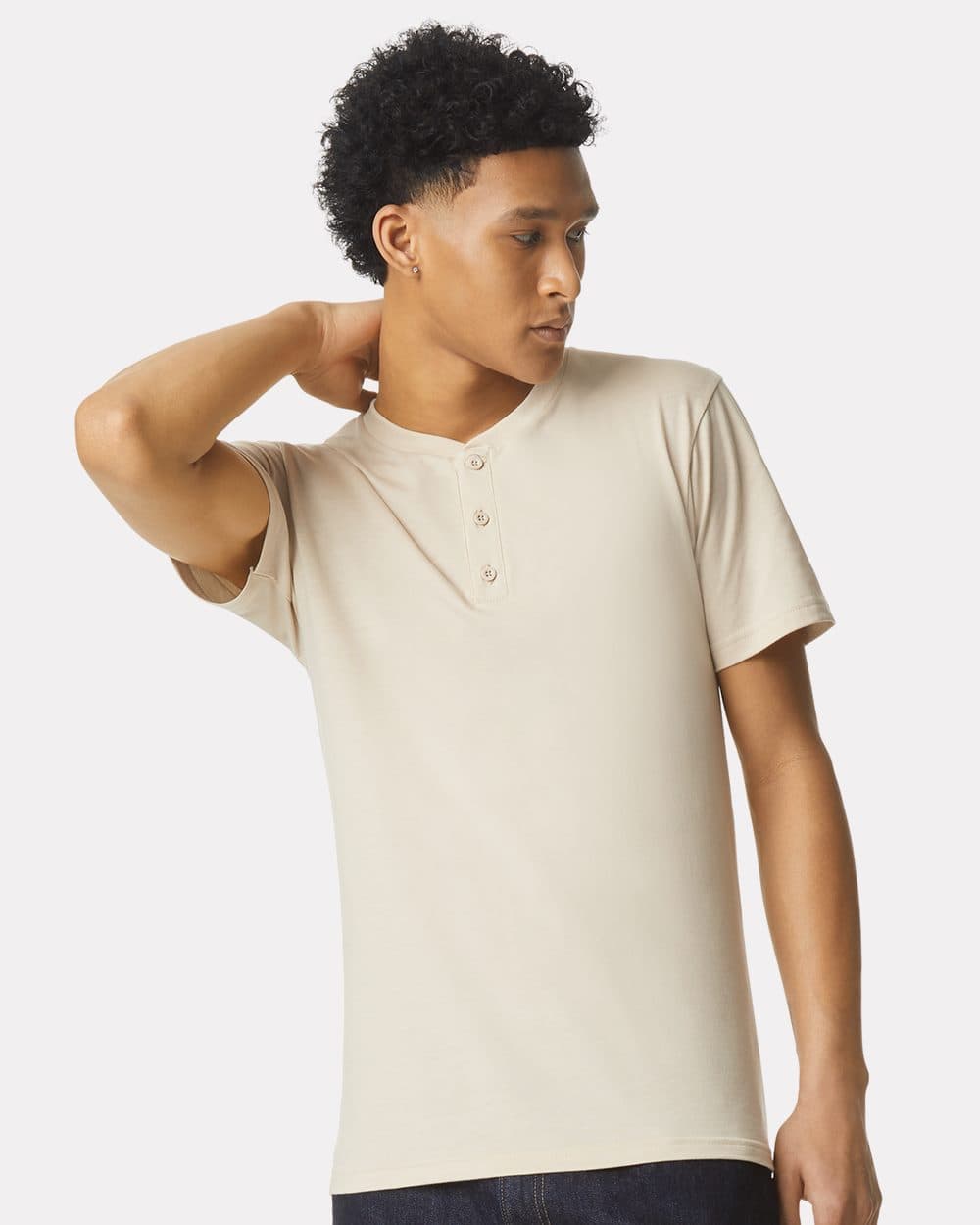 American Apparel Unisex CVC Henley Tee
