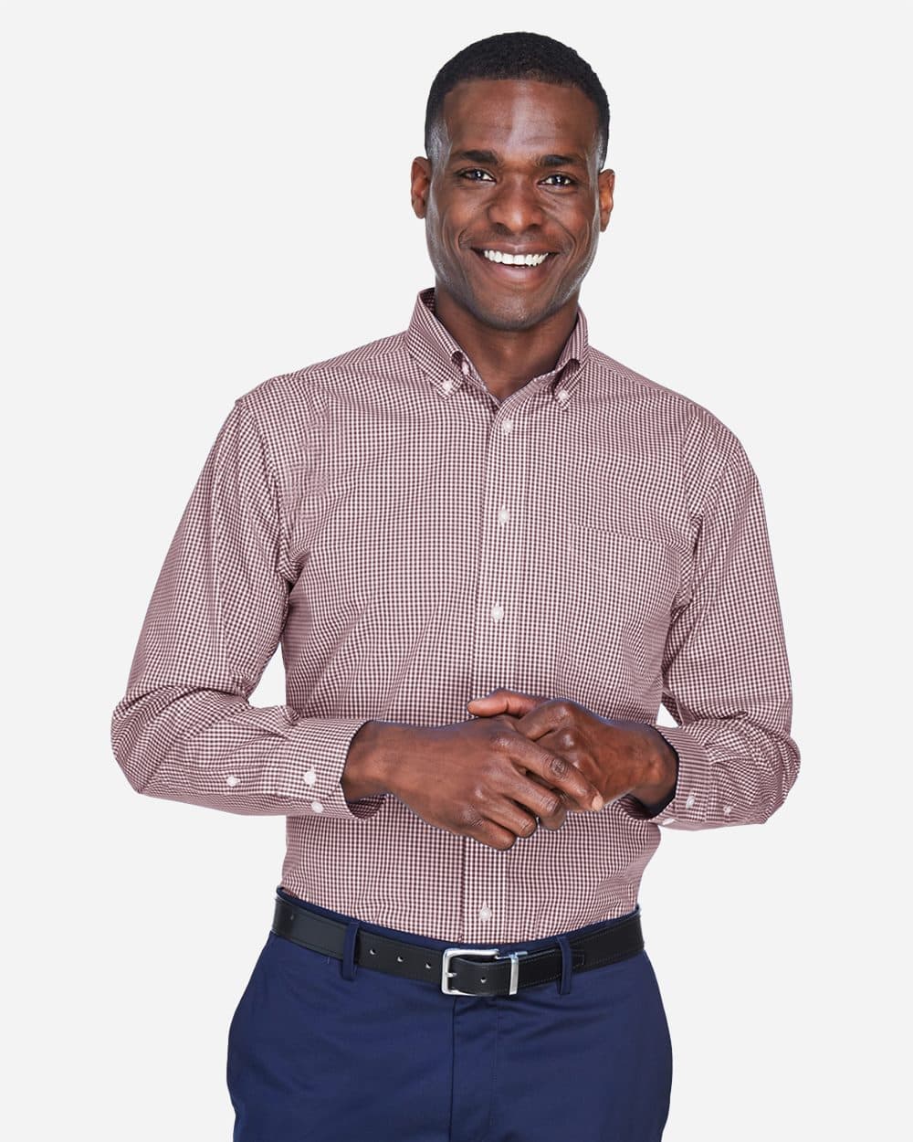 Devon & Jones Men's Crown Collection® Gingham Check Woven Dress Shirt