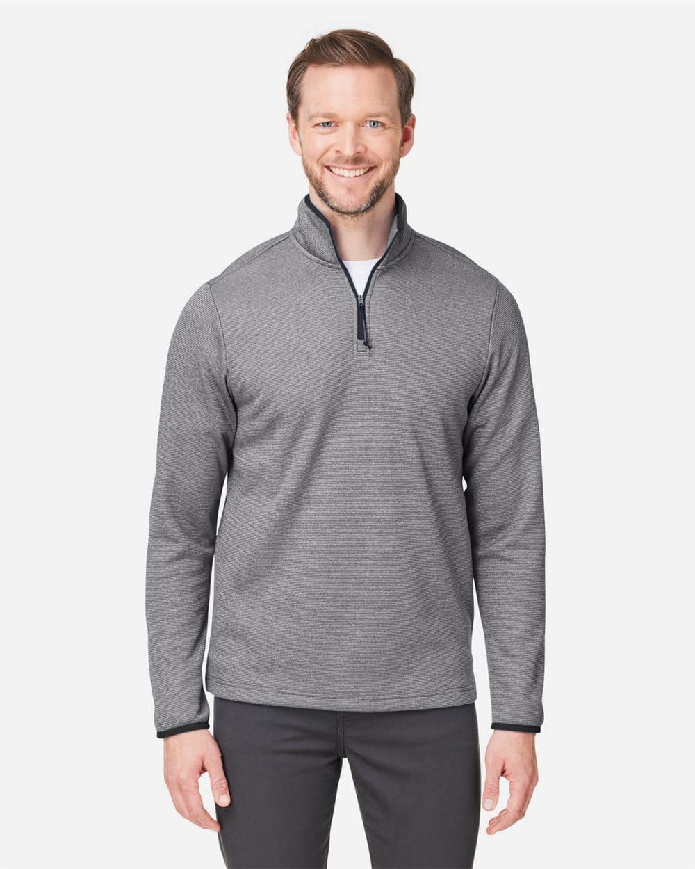 CORE365 Men's Venture Heathered Stripe Quarter-Zip Pullover