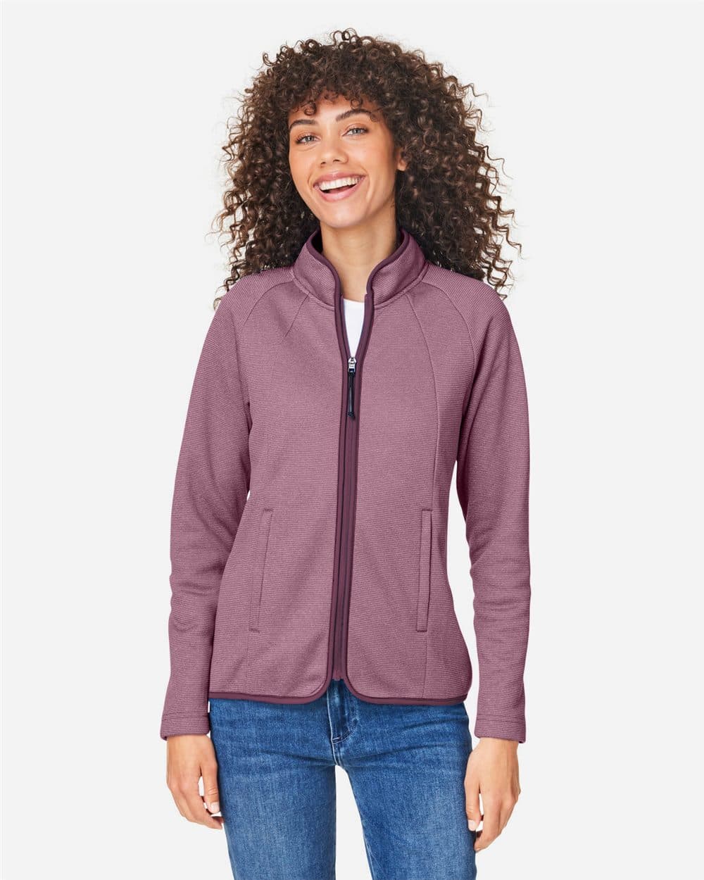 CORE365 Women's Venture Heathered Stripe Full-Zip Jacket