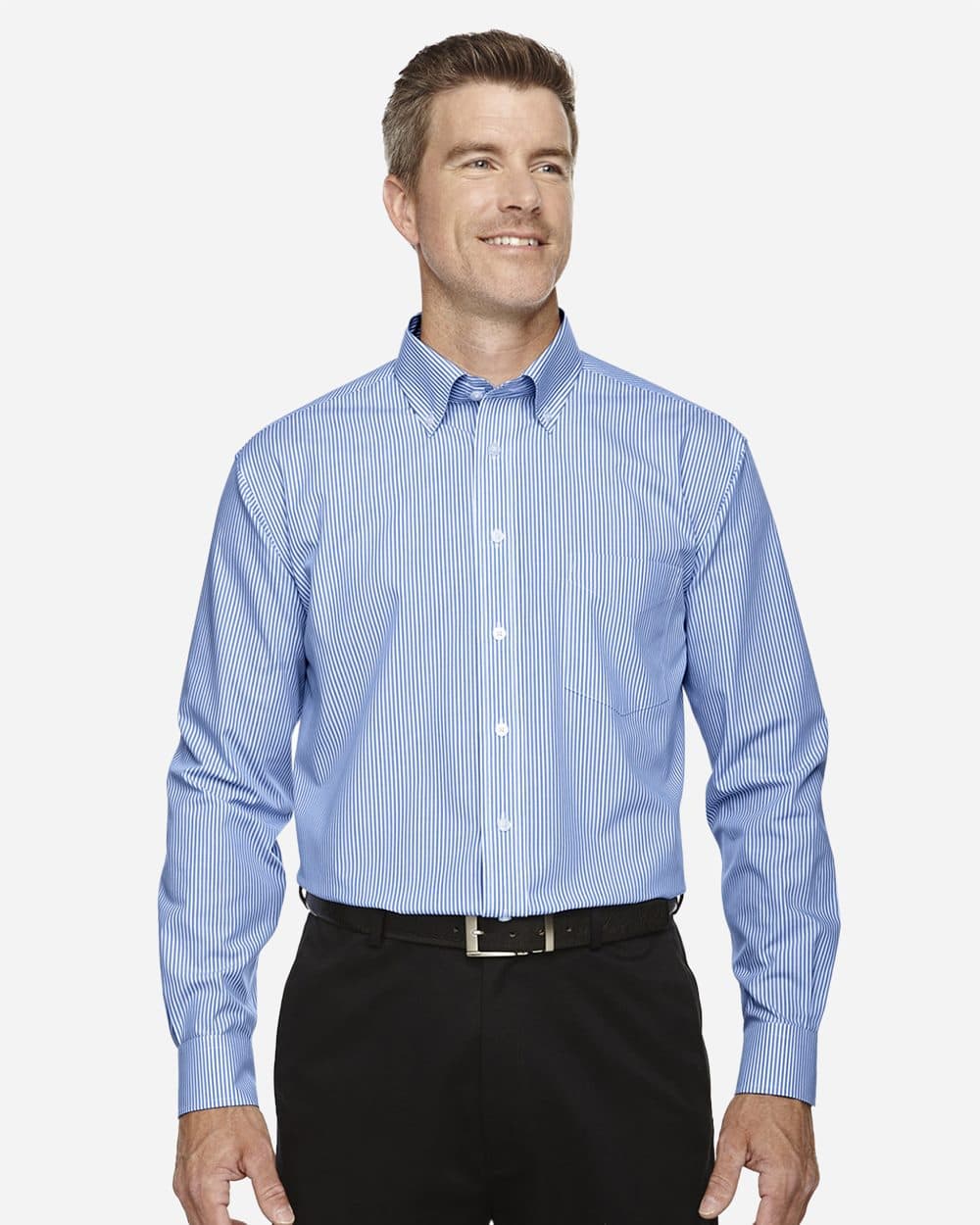 Devon & Jones Men's Crown Collection® Banker Stripe Woven Dress Shirt