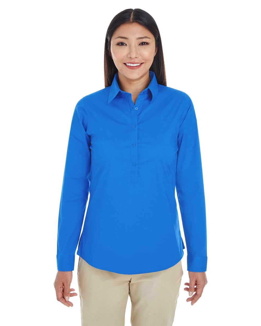 Devon & Jones Women's Perfect Fit™ Half-Placket Tunic Dress Shirt