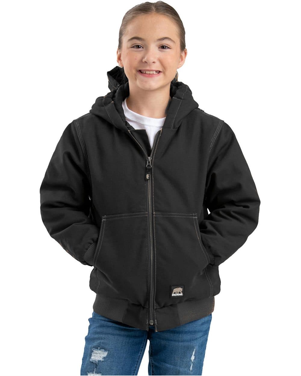 Berne Apparel Youth Highland Softstone Duck Hooded Jacket