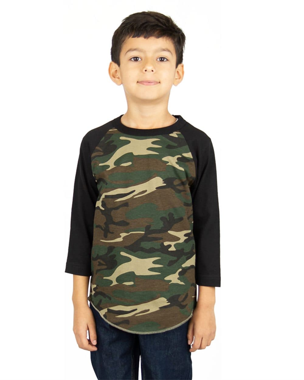 Shaka Wear Youth Camo Raglan Tee