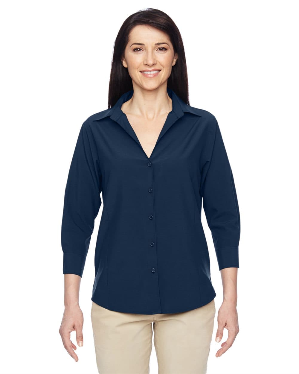 Harriton Women's Paradise Three-Quarter Pullover Sleeve Performance Shirt