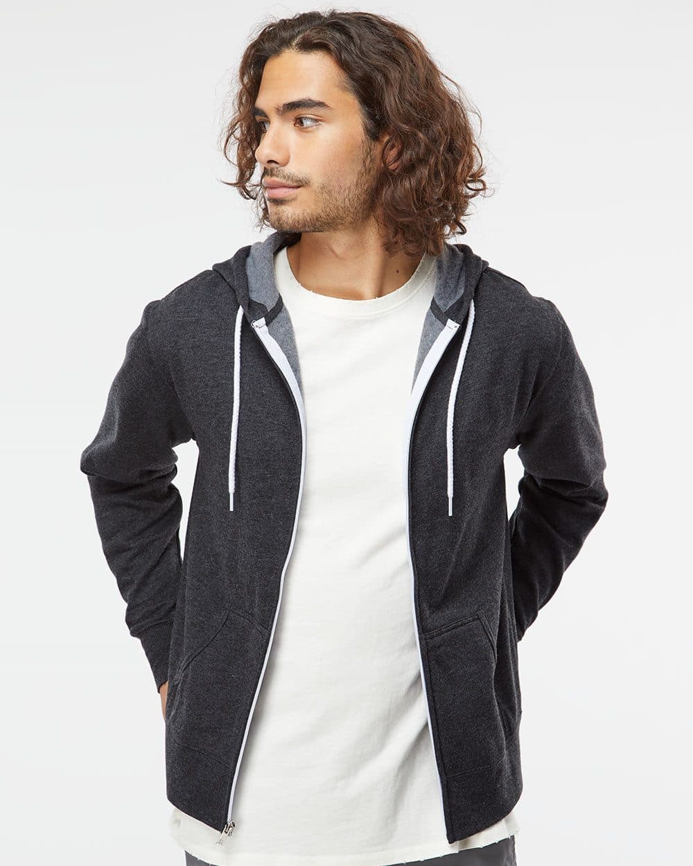 Independent Trading Co. Unisex Lightweight Full-Zip Hooded Sweatshirt