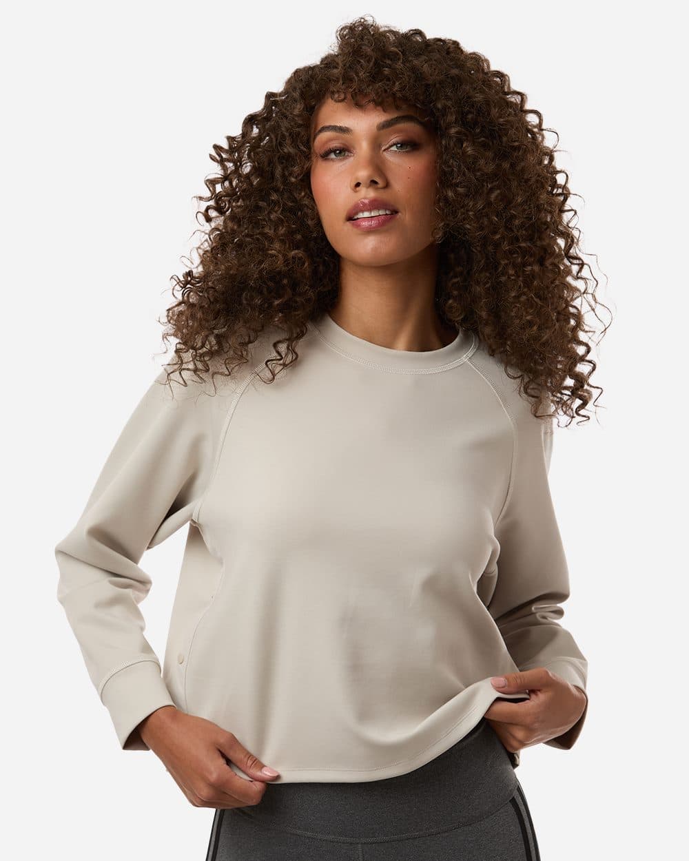 Adidas Women's Beyond Side-Snap Crewneck Sweatshirt