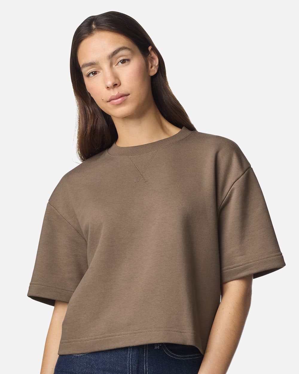 American Apparel Women's French Terry Mid-Length Boxy Tee