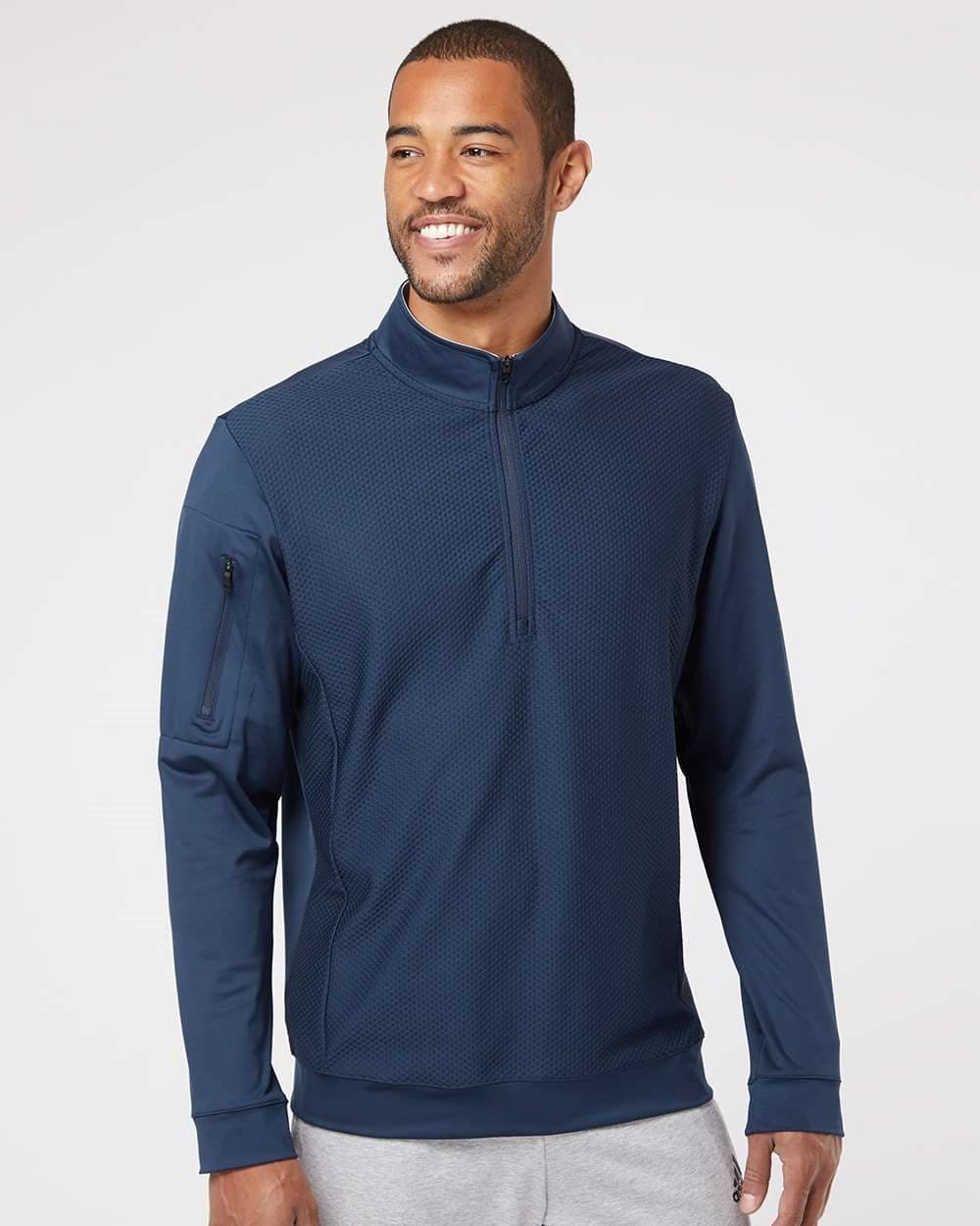 Adidas Men's Textured Quarter-Zip Pullover