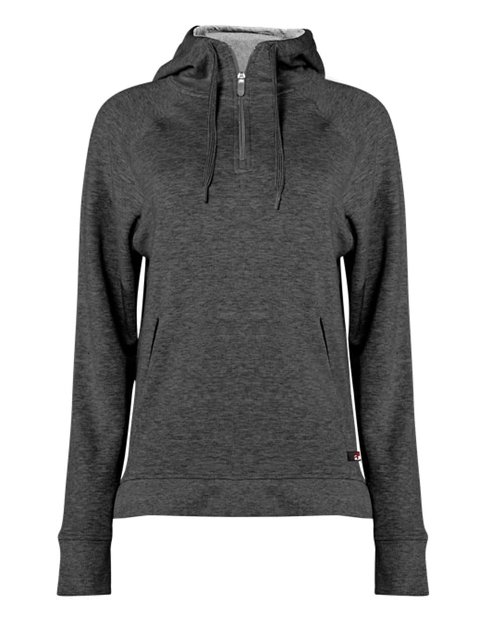 Badger Women's FitFlex French Terry Quarter-Zip Hooded Pullover