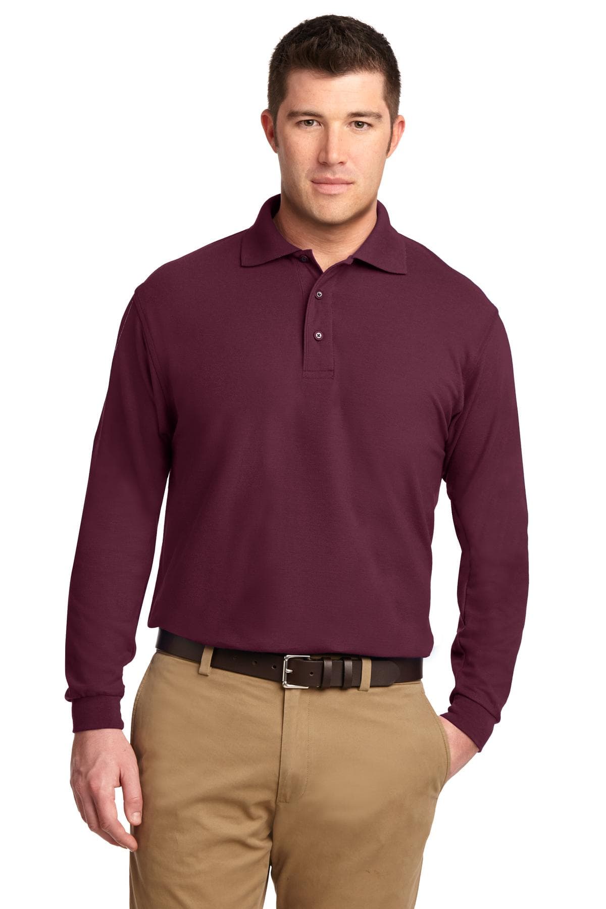 Port Authority ® Silk Touch™ Long Sleeve Polo. K500LS thumbnail 4