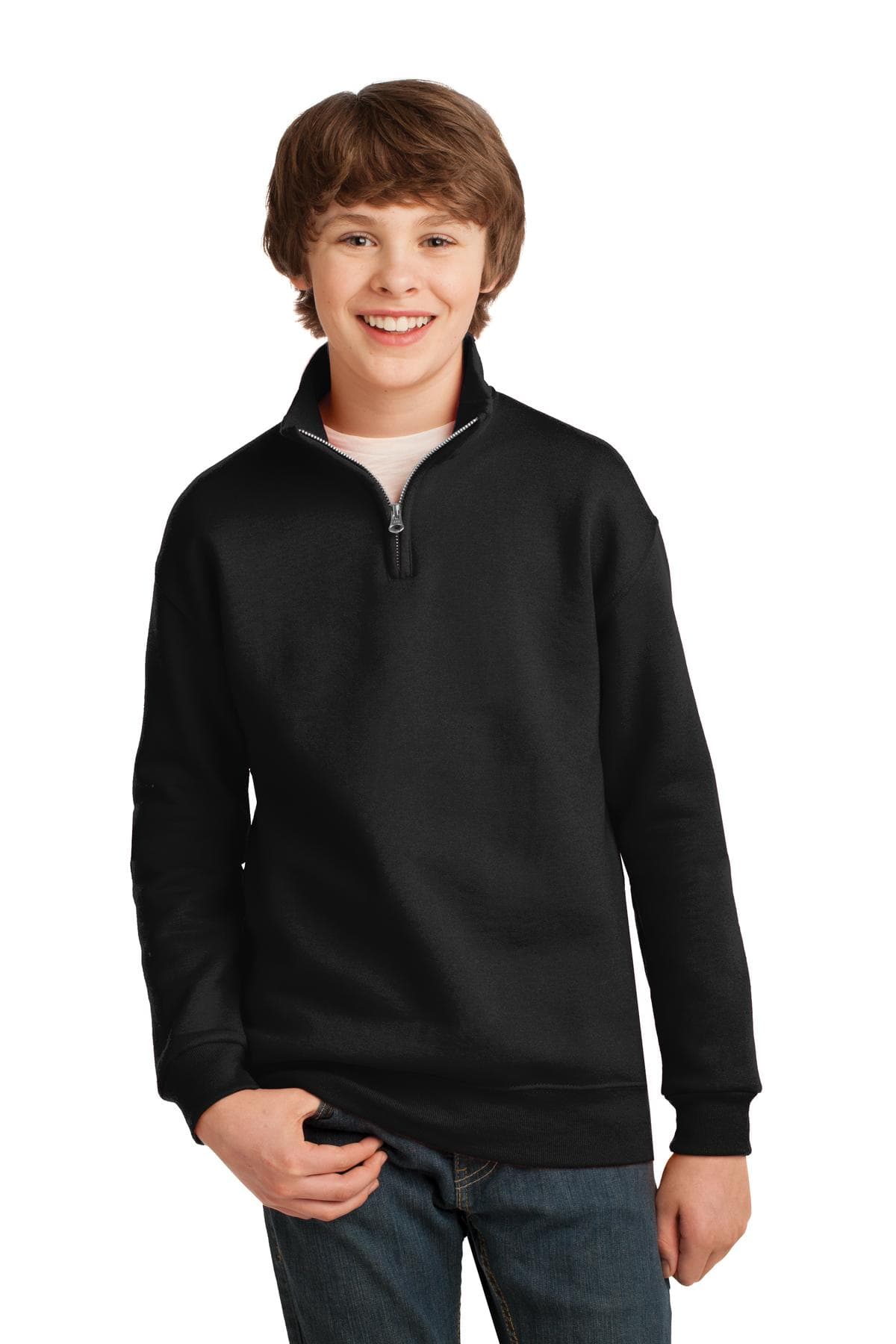 DISCONTINUED JERZEES ® Youth NuBlend ® 1/4-Zip Cadet Collar Sweatshirt. 995Y