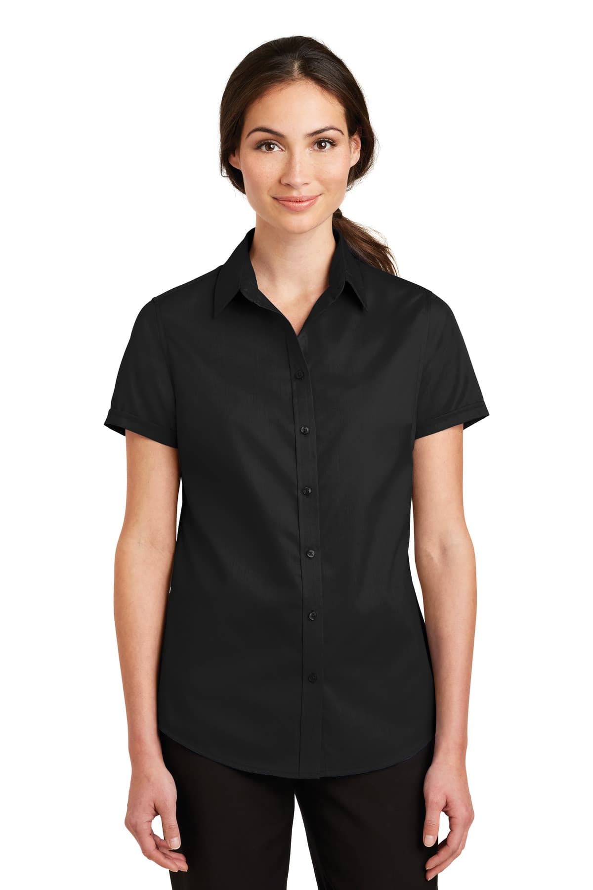 Port Authority ® Women's Short Sleeve SuperPro ™ Twill Shirt. L664 thumbnail 4