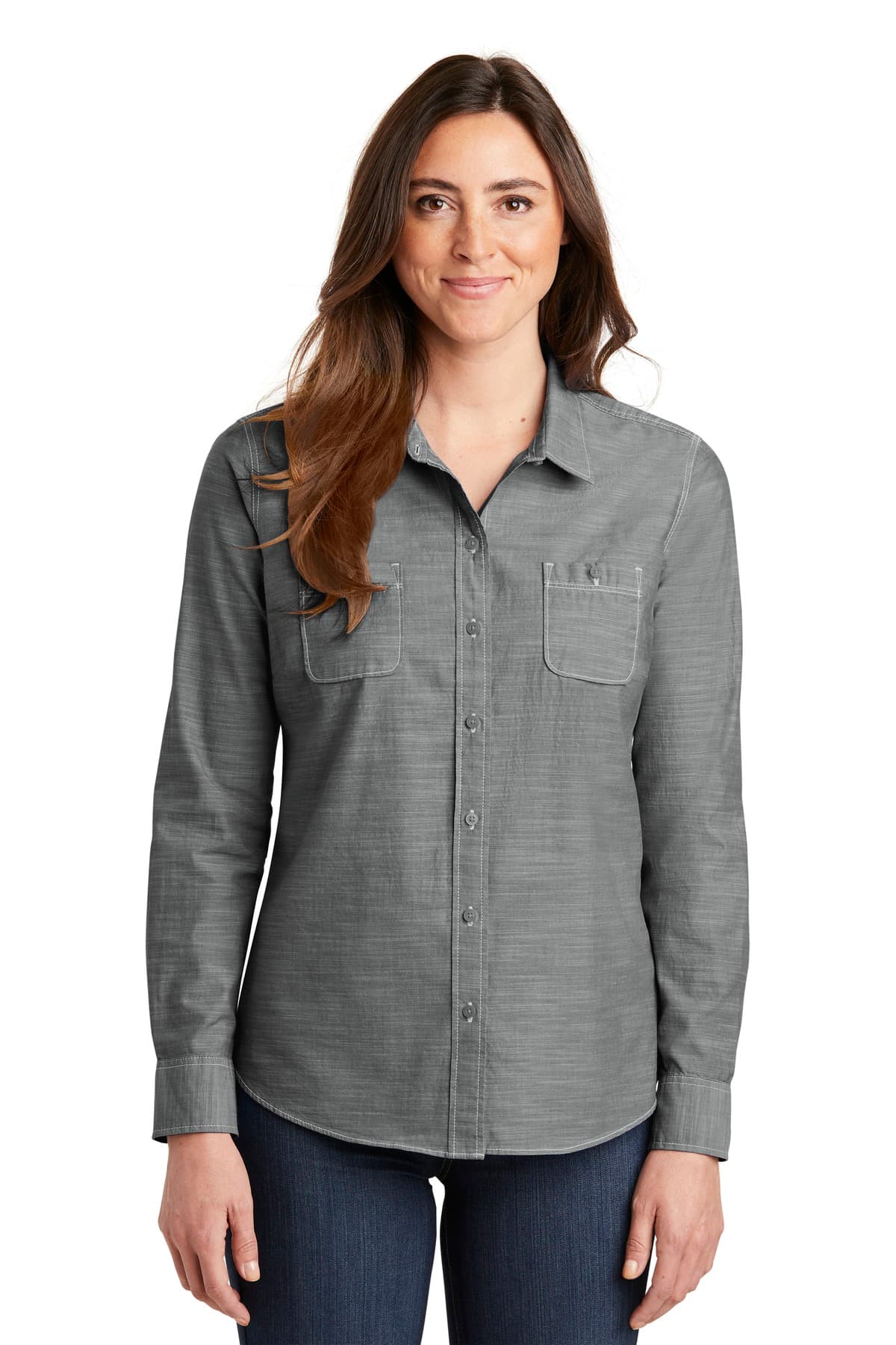 Port Authority ® Women's Slub Chambray Shirt. LW380 thumbnail 4