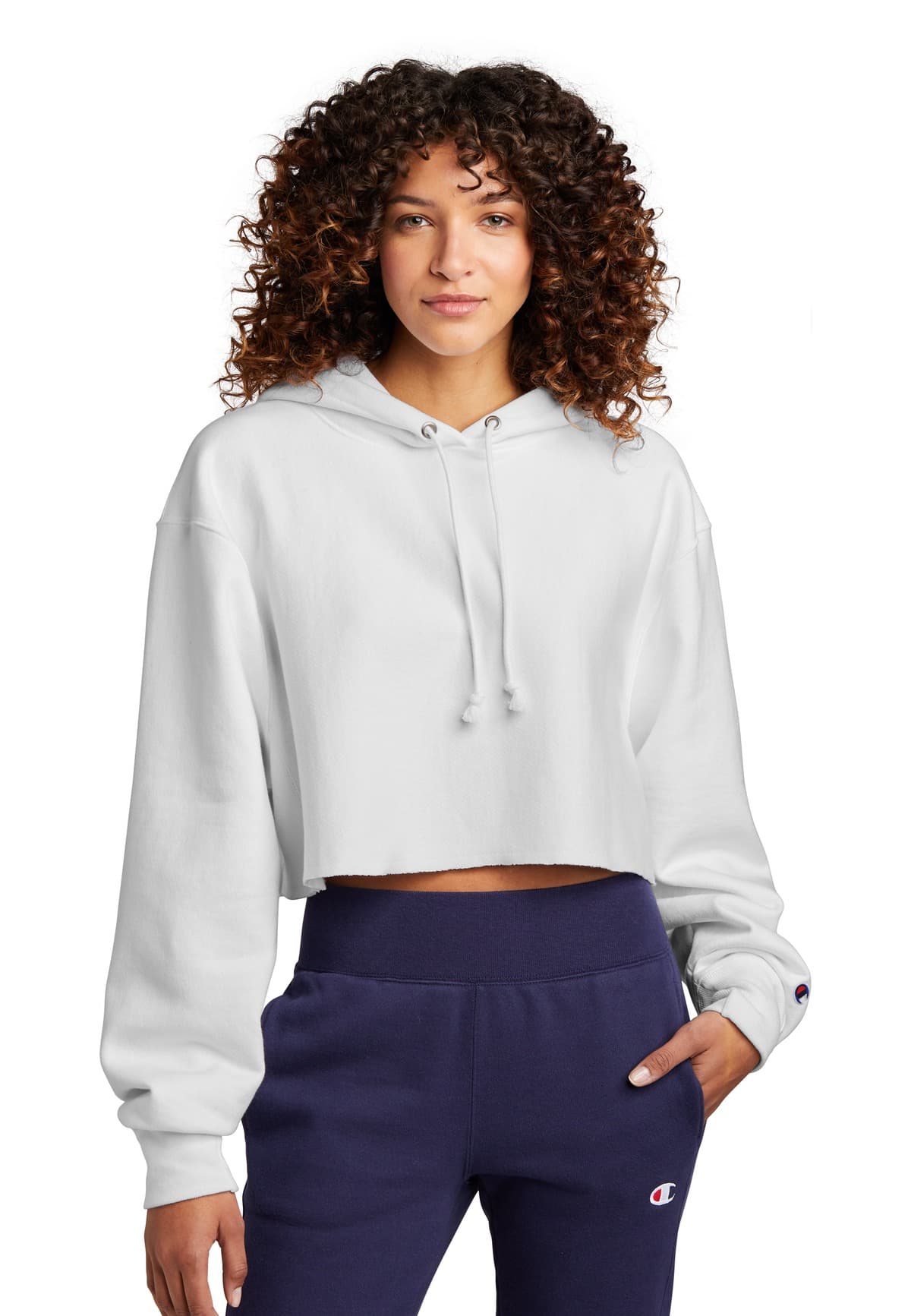 Champion ® Women's Reverse Weave ® Cropped Cut-Off Hooded Sweatshirt RW01W thumbnail 4