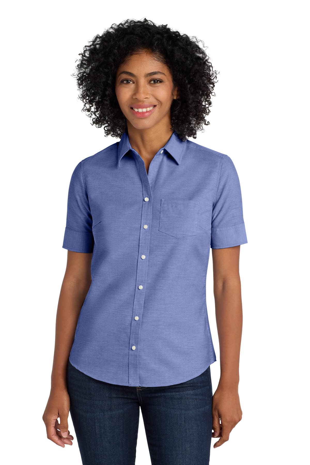 Port Authority ® Women's Short Sleeve SuperPro ™ Oxford Shirt. L659 thumbnail 4