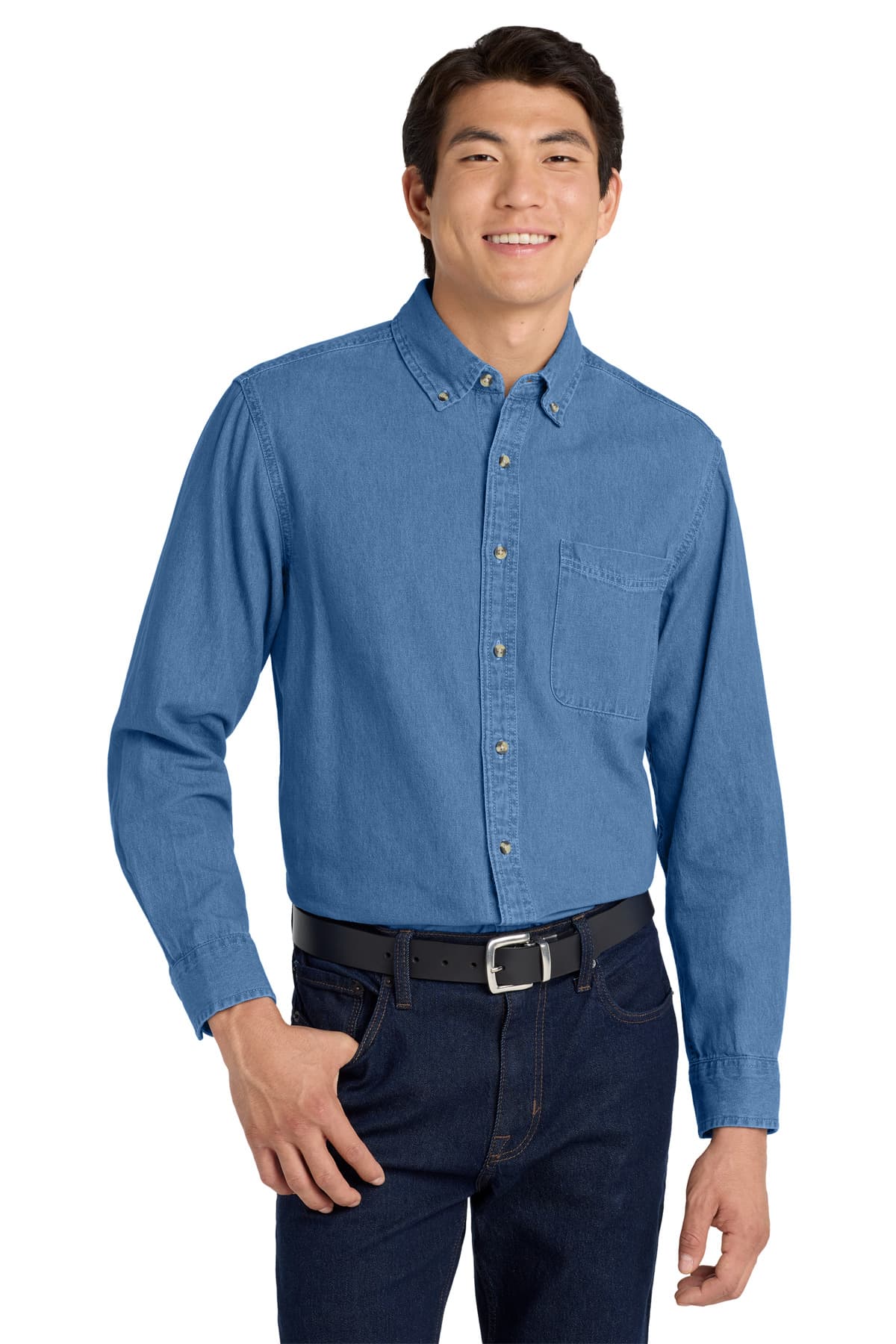 Port Authority ® Tall Long Sleeve Denim Shirt. TLS600 thumbnail 4