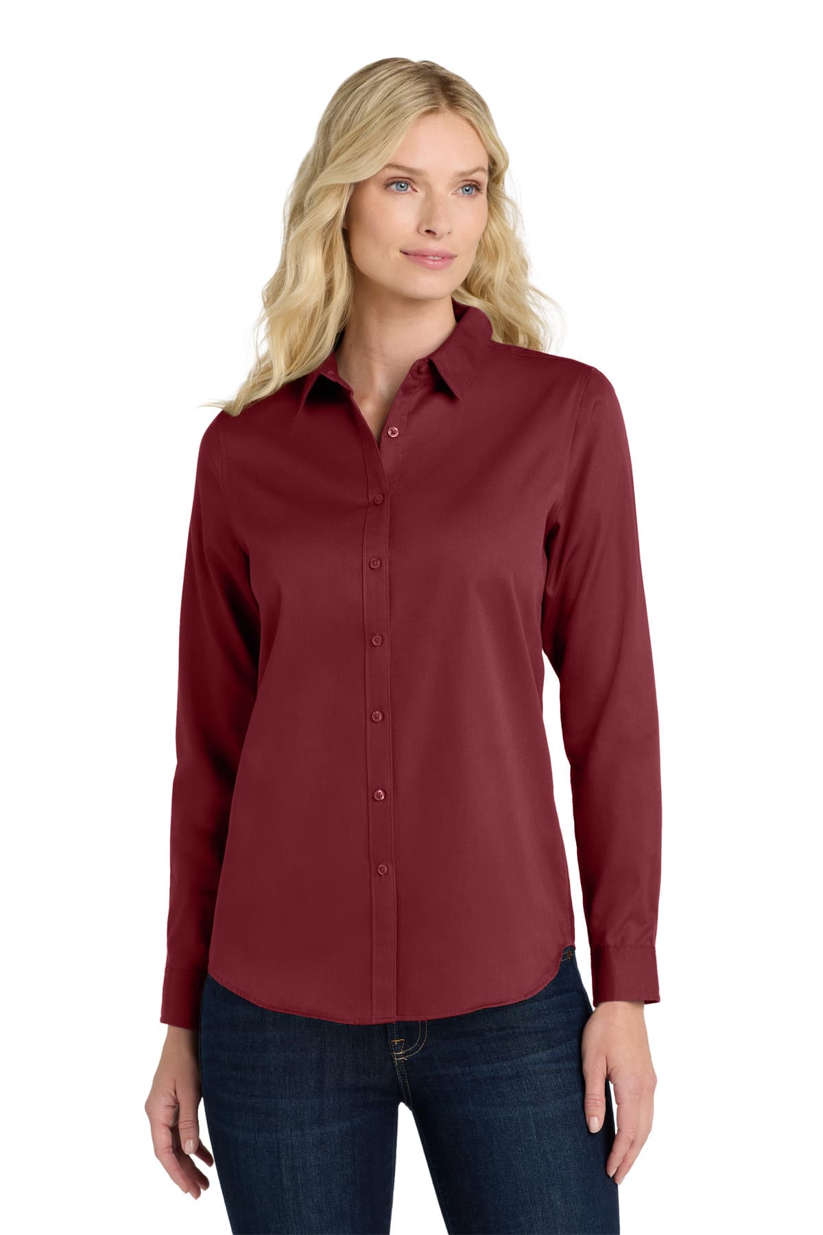 Port Authority ® Women's Long Sleeve SuperPro React ™ Twill Shirt. LW808 thumbnail 4