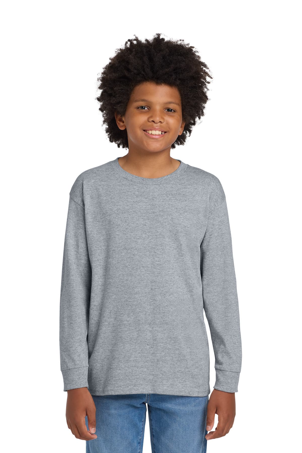 Gildan ® Youth Heavy Cotton ™ 100% Cotton Long Sleeve T-Shirt. 5400B thumbnail 6